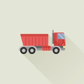 Garbage truck vector icon flat style Stock Illustration
