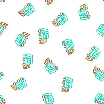 Garbage truck vector seamless pattern Illustrazione stock
