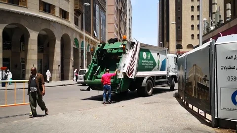 Garbage truck on working Stock Footage 119669559