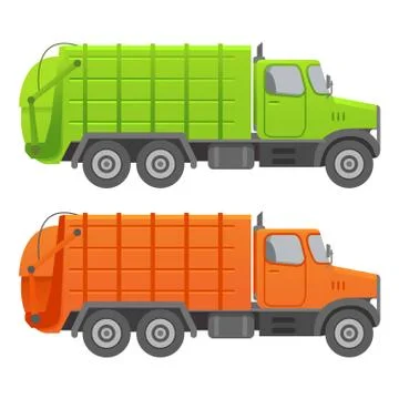 Garbage truck.Garbage recycling and utilization equipment. Flat illustration  Stock Illustration