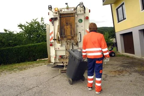  a garbage at the waste collection, waste separation and recycling garbage... Stock Photos