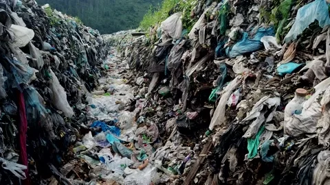 Garbage waste of the metropolis. Environmental pollution. Environmental problem Video stock 137945529