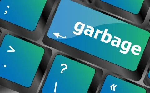 Garbage word on computer pc keyboard key 스톡 일러스트