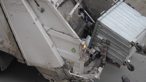 Garbage Workers Loading Bins Into A Garbage Truck Stock Footage 271510171