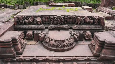 Garbhagriha of Temple Near Kakuni Ganesh Temple, Baran, Rajasthan, India. ... Stock Photos