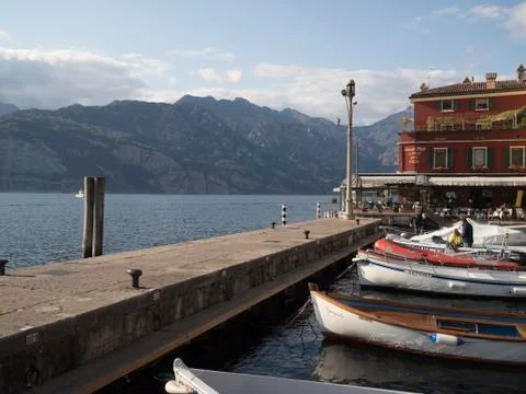 Garda lake in springtime Stock Photos