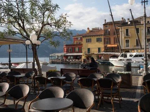 Garda lake in springtime Stock Photos