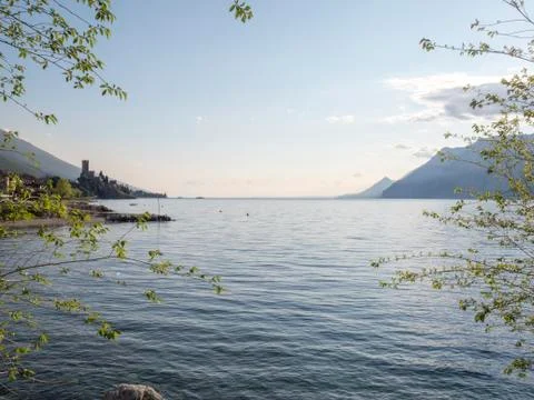 Garda lake in springtime Stock Photos