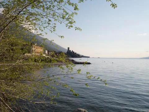 Garda lake in springtime Stock Photos