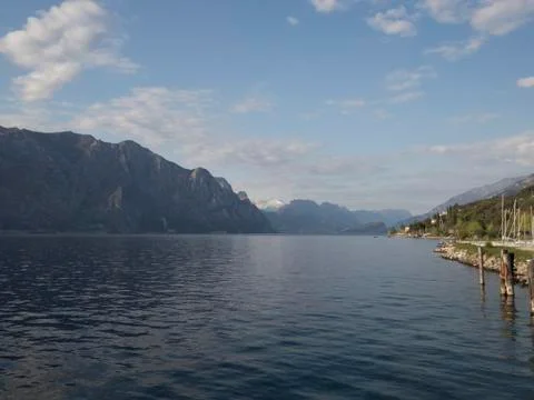 Garda lake in springtime Stock Photos
