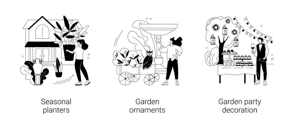 Garden accessories abstract concept vector illustrations. 스톡 일러스트