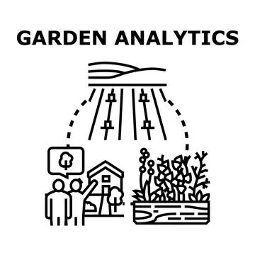 Garden analytics optimizing smart farming ecosystem management Stock Illustration