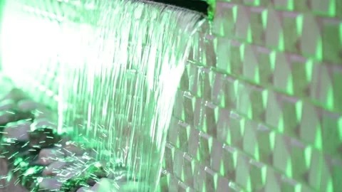 Garden Artificial Waterfall Stock Footage 204784446