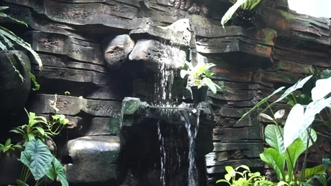 Garden artificial waterfall Stock Footage 330185931