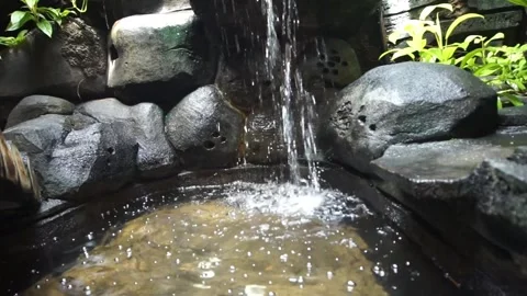 Garden artificial waterfall Stock Footage 330185967