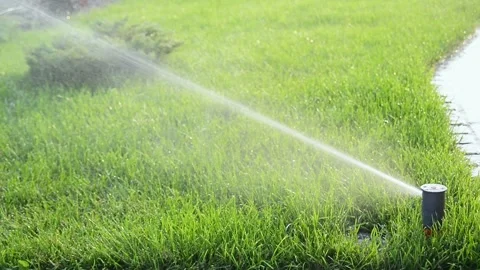 Garden automatic watering system Stock Footage 135443233