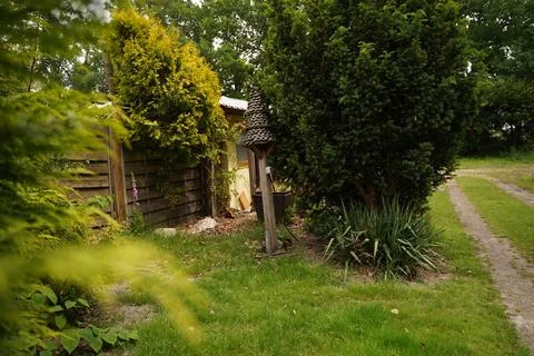 Garden background path foliage image Stock Photos