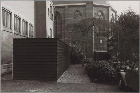 Garden barn between the Calling School and the Garage; Exterior buildings ... Fotos de archivo