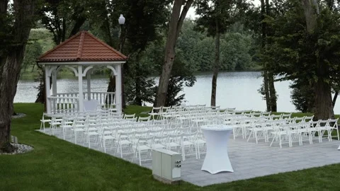 Garden with beautiful arbor 動画素材 145994134