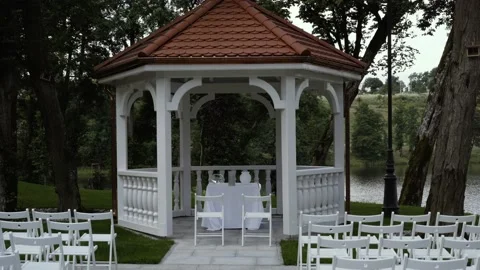 Garden with beautiful arbor 動画素材 145994657