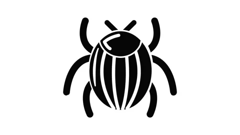 Garden beetle bug icon animation Stock Footage 156235014