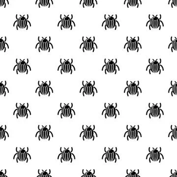Garden beetle bug pattern vector seamless Illustrazione stock