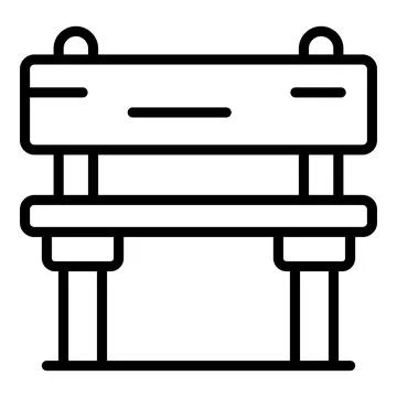 Garden bench icon outline vector. Wooden seat Stock Illustration