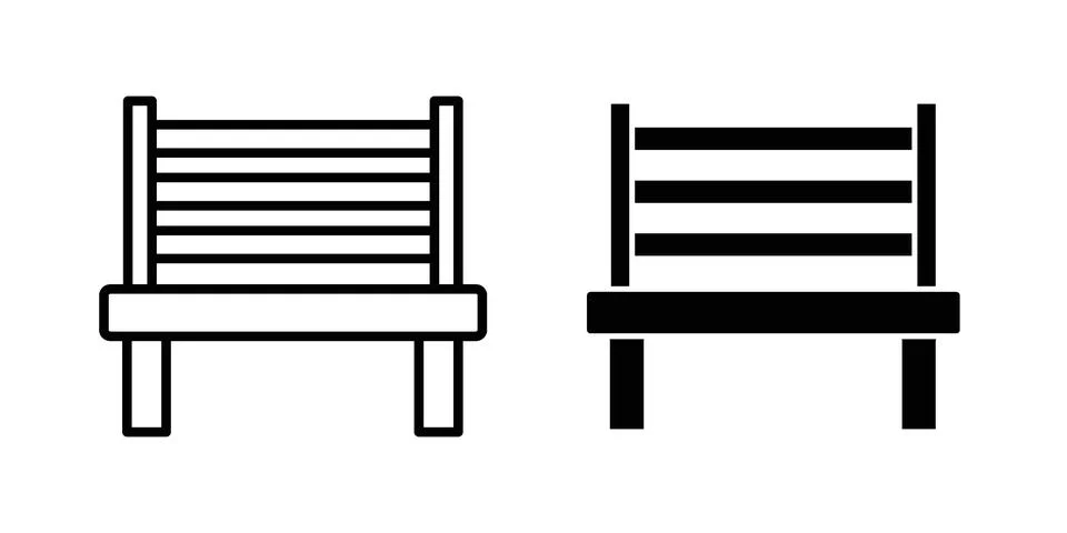 Garden Bench icon set. Vector EPS 10 Ilustração Stock