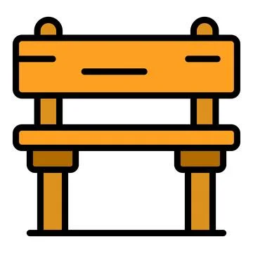 Garden bench icon vector flat Stock Illustration