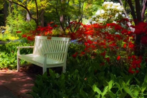 Garden bench Stock Photos