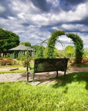 Garden bench Stock Photos