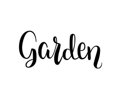 Garden black lettering Stock Illustration