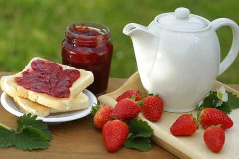 Garden breakfast Stock Photos