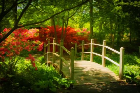 Garden bridge Stock-Fotos
