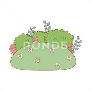 Garden bush natural scene Stock Illustration