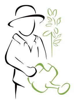 Garden caring plants Stock Illustration