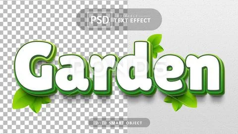 Garden cartoon text effect editable PSD Template