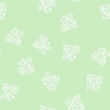 Garden clearance line seamless pattern Stock Illustration
