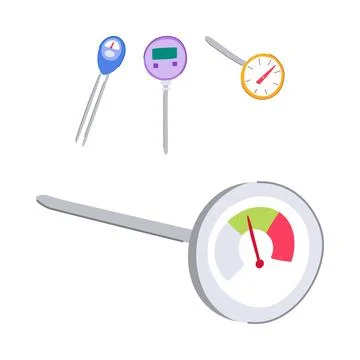 Garden compost thermometer and soil testing tools Stock Illustration