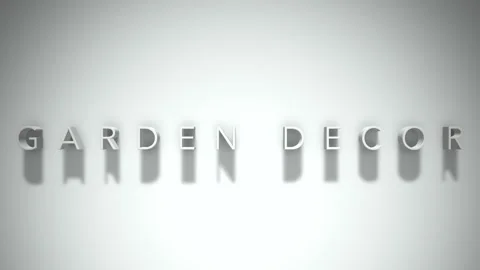 Garden decor 3D title animation with shadows on a white background Vídeo Stock 298006107