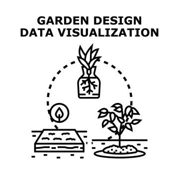 Garden design data visualization concept for planting Stock Illustration