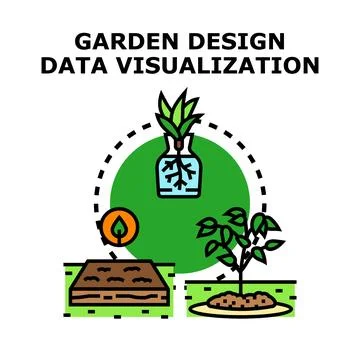 Garden design data visualization concept for planting Stock Illustration