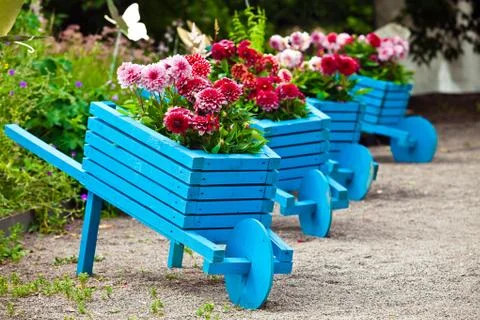 Garden design elements landscaping Stock Photos