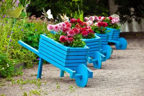 Garden design elements landscaping Stock Photos