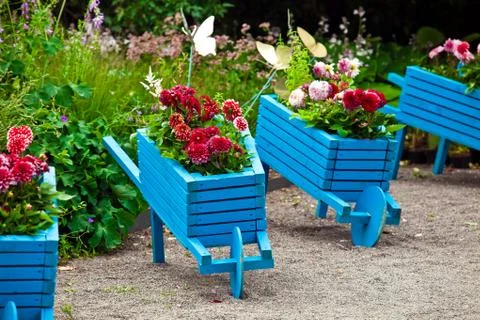 Garden design elements landscaping Stock Photos