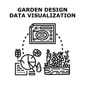 Garden design planning data visualization concept Stock Illustration