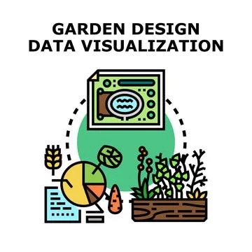 Garden design planning data visualization concept Stock Illustration