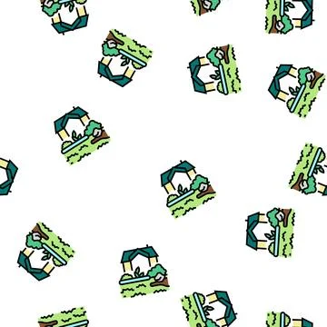 Garden design vector seamless pattern Stock Illustration
