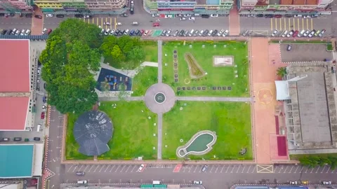 Garden Drone Shot Top View with 4K Stock Footage 137278302