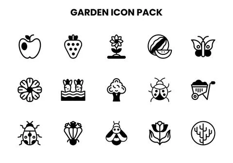 Garden DuoTone Vector Icons Pack Stock Illustration